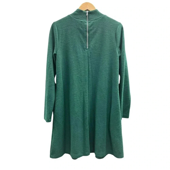 GAP Long Sleeve Mock Neck Swing Dress Size Green Modern Holiday Christmas Mid - Picture 2 of 7